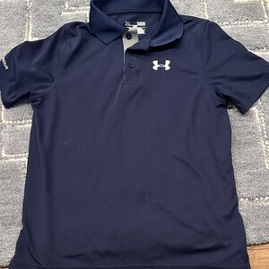 Under Armour Dark Blue Polo with White Logo